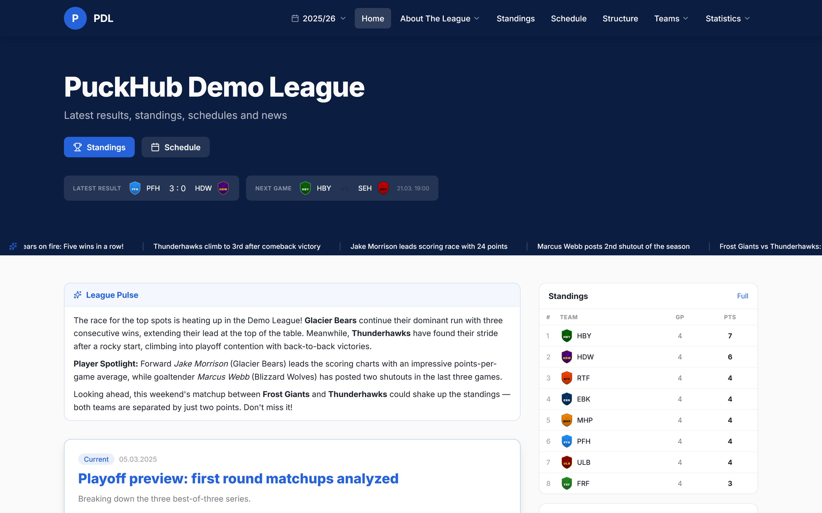 League Website